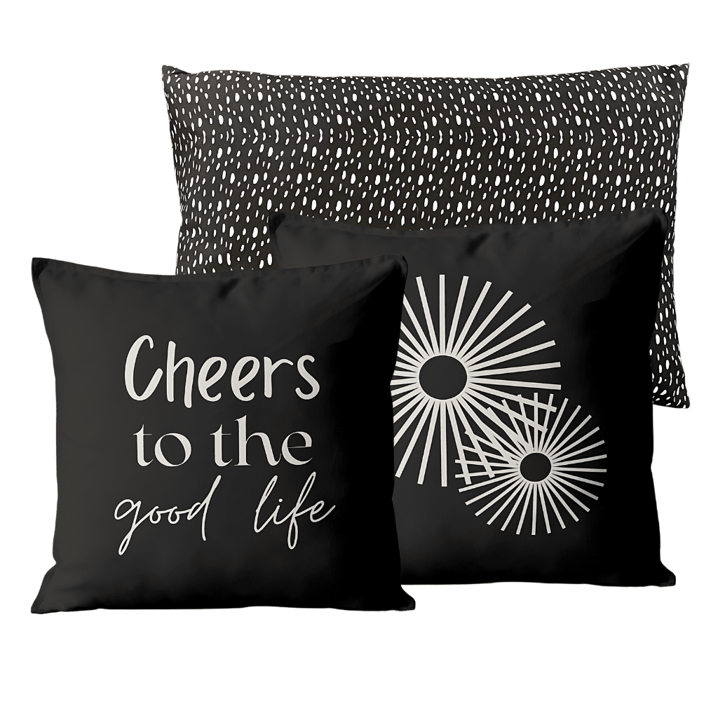 sierkussens cheers goede dag zwart hart living club