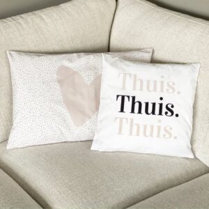 sierkussen beige hart bank