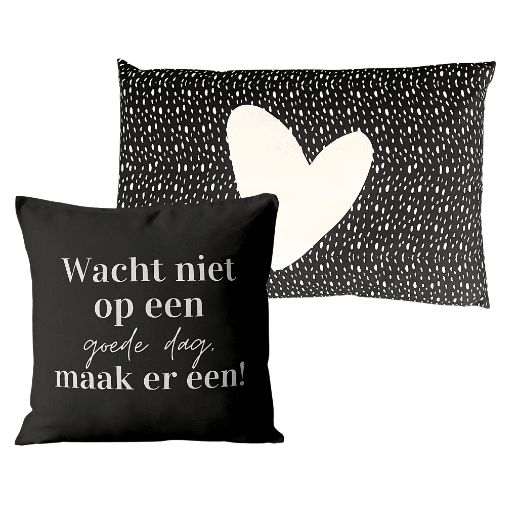 sierkussens goede dag zwart hart living club