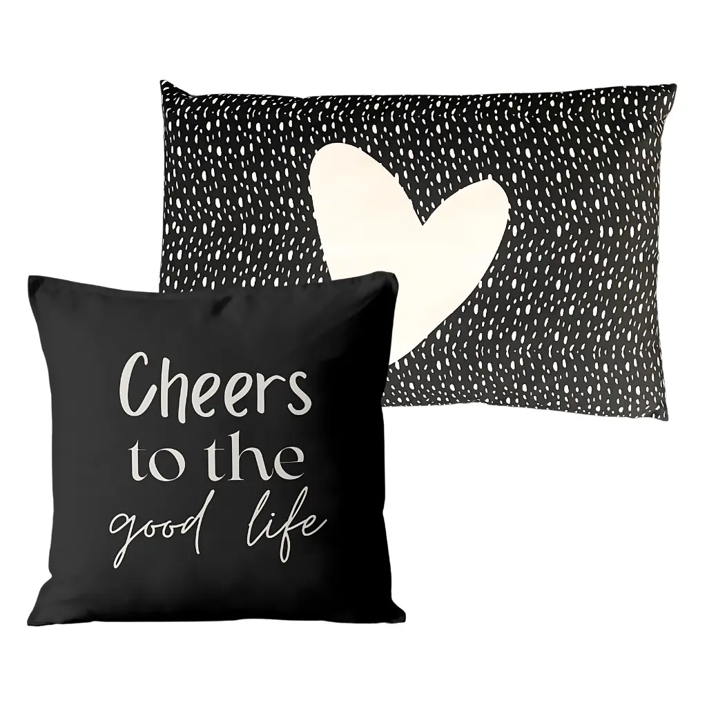 sierkussens cheers zwart hart living club