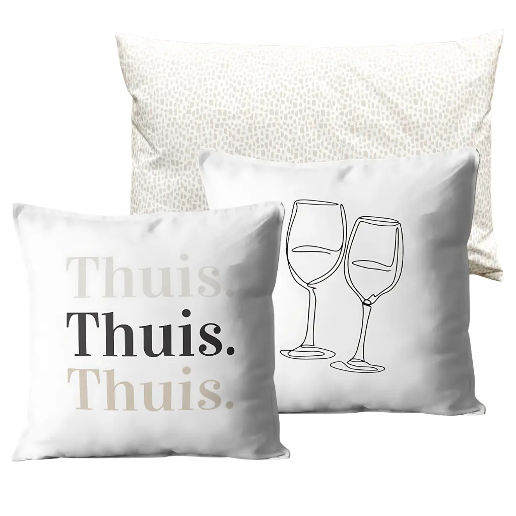 sierkussens thuis wijn beige hart living club